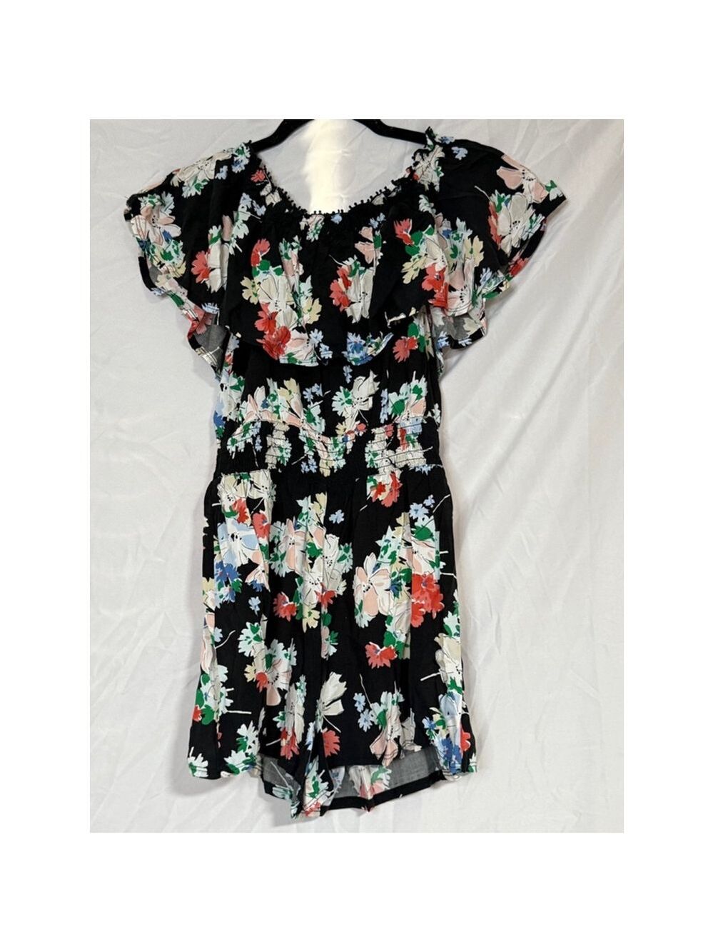 Women's Abercrombie & Fitch Romper Size S Black Floral - Picture 2 of 4